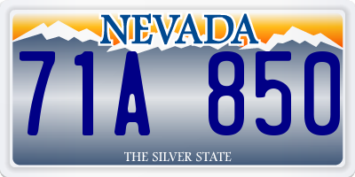 NV license plate 71A850