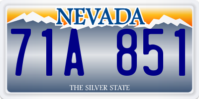 NV license plate 71A851