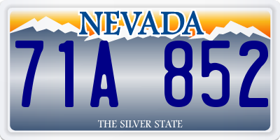 NV license plate 71A852