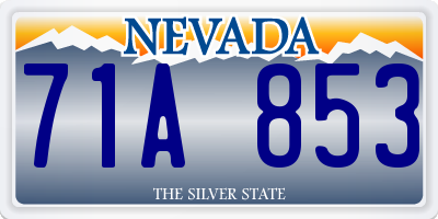 NV license plate 71A853