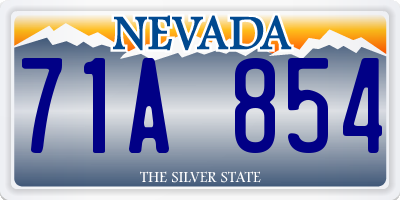 NV license plate 71A854