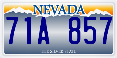 NV license plate 71A857