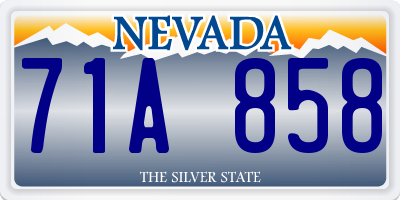 NV license plate 71A858