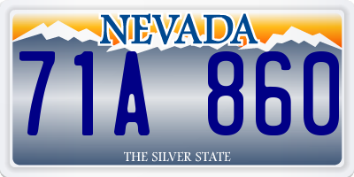 NV license plate 71A860