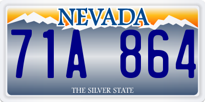 NV license plate 71A864