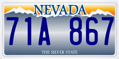 NV license plate 71A867