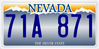 NV license plate 71A871