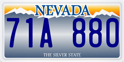 NV license plate 71A880