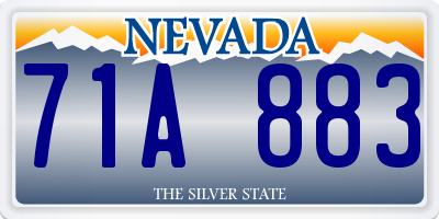 NV license plate 71A883