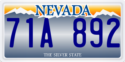 NV license plate 71A892