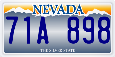 NV license plate 71A898