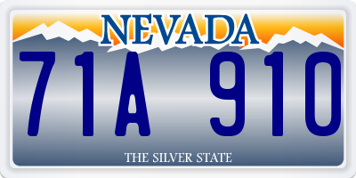 NV license plate 71A910