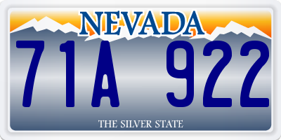 NV license plate 71A922