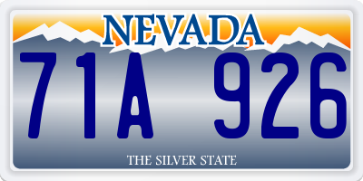 NV license plate 71A926