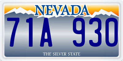 NV license plate 71A930