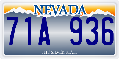 NV license plate 71A936
