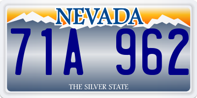 NV license plate 71A962
