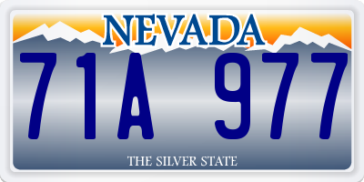 NV license plate 71A977