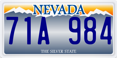 NV license plate 71A984