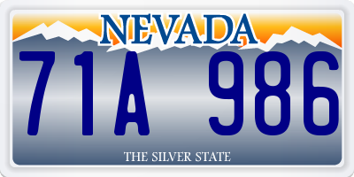 NV license plate 71A986