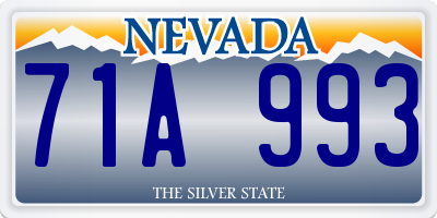 NV license plate 71A993