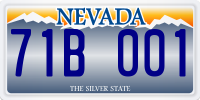 NV license plate 71B001