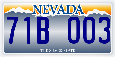 NV license plate 71B003