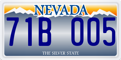 NV license plate 71B005