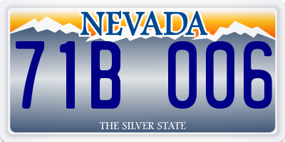 NV license plate 71B006