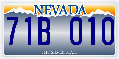 NV license plate 71B010