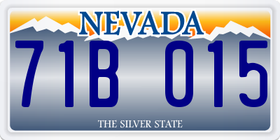 NV license plate 71B015