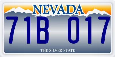 NV license plate 71B017