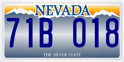 NV license plate 71B018