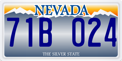NV license plate 71B024