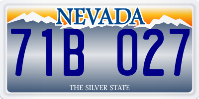 NV license plate 71B027