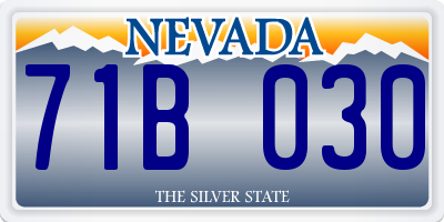 NV license plate 71B030