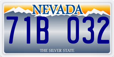 NV license plate 71B032