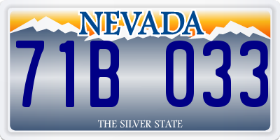 NV license plate 71B033