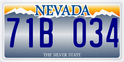 NV license plate 71B034