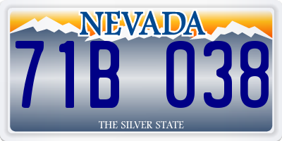 NV license plate 71B038