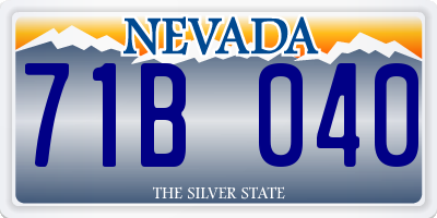 NV license plate 71B040