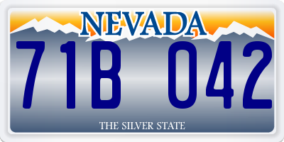 NV license plate 71B042