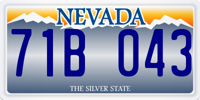 NV license plate 71B043