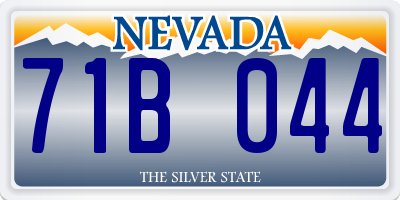 NV license plate 71B044