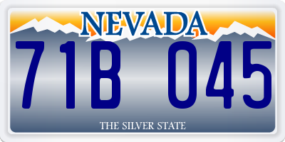 NV license plate 71B045