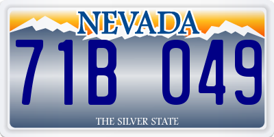 NV license plate 71B049