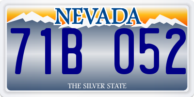 NV license plate 71B052