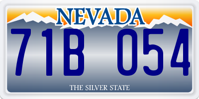 NV license plate 71B054