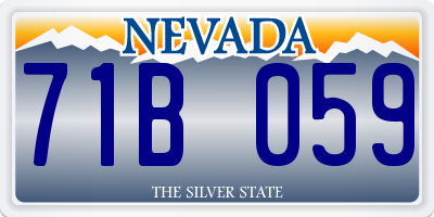 NV license plate 71B059