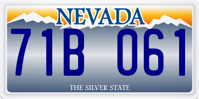 NV license plate 71B061
